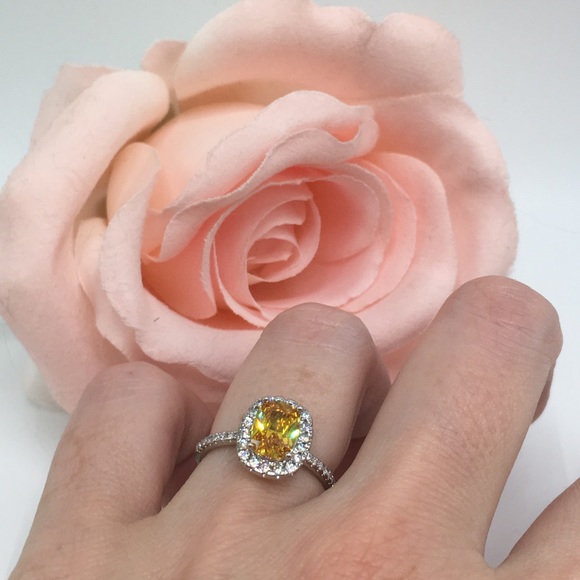 14k white gold halo engagement ring diamond bridal - Picture 8 of 8